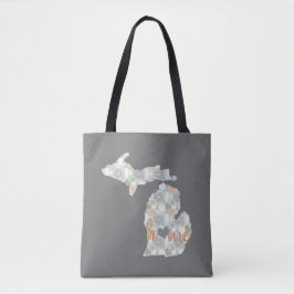 Cactus vulde Michigan Silhouette met thuis Tote Bag