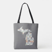 Cactus vulde Michigan Silhouette met thuis Tote Bag (Achterkant)