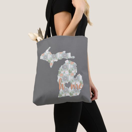 Cactus vulde Michigan Silhouette met thuis Tote Bag (Dichtbij)