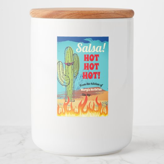 Cactus vuurt Mexicaanse salsa-conservenindustrie i Voedselcontainer Etiket (Voorkant)