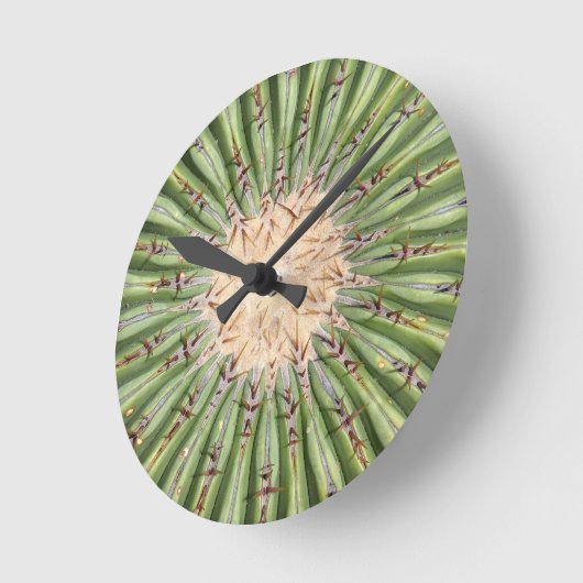 Cactus wandklok, 8" rond acryl ronde klok (Hoek)