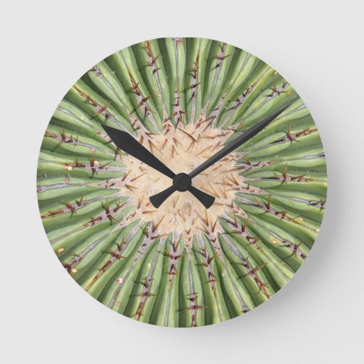 Cactus wandklok, 8" rond acryl ronde klok (Voorkant)