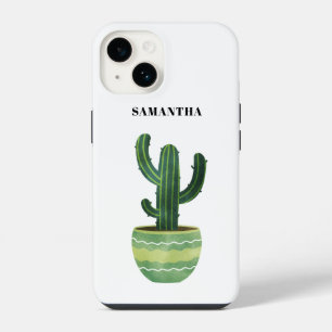 Cactus Watercolor Naam iPhone 14 Hoesje