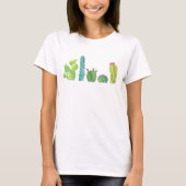 Cactus Waterverf Afbeelding T-shirt (Voorkant)