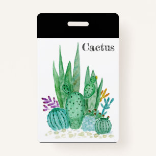 Cactus waterverf cacti bloemen florale desert illu badge