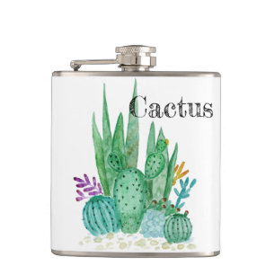 Cactus waterverf cacti bloemen florale desert illu heupfles