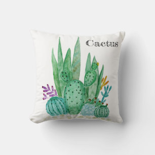 Cactus waterverf cacti bloemen florale desert illu kussen