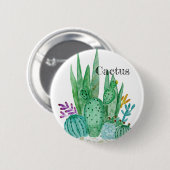 Cactus waterverf cacti bloemen florale desert illu ronde button 5,7 cm (Voorkant /achterkant)
