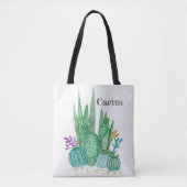Cactus waterverf cacti bloemen florale desert illu tote bag (Voorkant)
