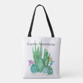 Cactus waterverf cacti bloemen florale desert illu tote bag (Achterkant)