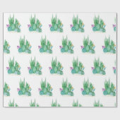 Cactus, waterverf cadeaupapier (Vlak)