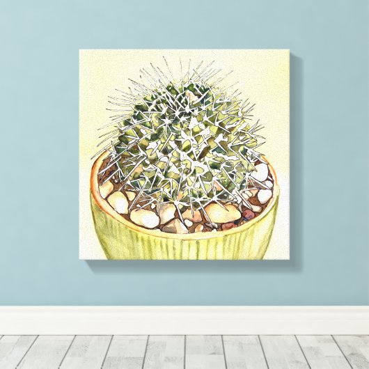 Cactus Waterverf door Debra Lee Baldwin Canvas Afdruk (Insitu (Houten vloer))