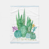 Cactus, waterverf fleece deken (Voorkant)