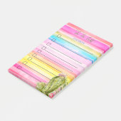 Cactus Waterverf gestreept om lijst te doen Post-it® Notes (Schuin)