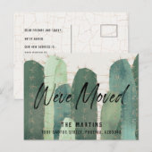 Cactus Waterverf Green Bewegende Aankondiging (Voorkant / Achterkant)