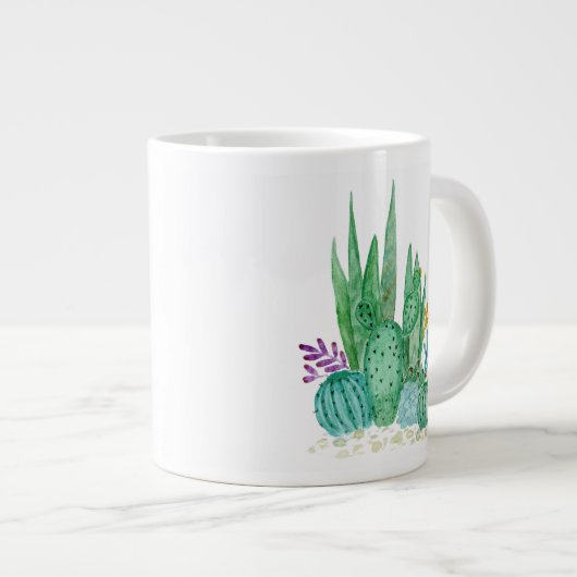Cactus, waterverf grote koffiekop (Voorkant rechts)