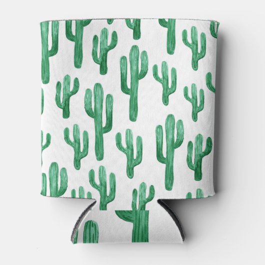 Cactus waterverf: handgetekende illustratie blikjeskoeler (Voorkant)