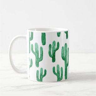 Cactus waterverf: handgetekende illustratie koffiemok