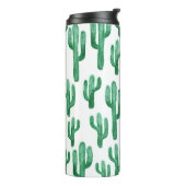 Cactus waterverf: handgetekende illustratie thermosbeker (Gedraaid links)