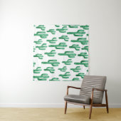 Cactus waterverf: handgetekende illustratie wandkleed (In Situ (horizontaal))
