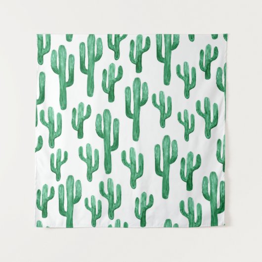 Cactus waterverf: handgetekende illustratie wandkleed (Voorkant)