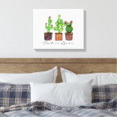 Cactus Waterverf in potten Canvas Afdruk (Insitu (Slaapkamer))