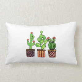 Cactus Waterverf in potten Kussen