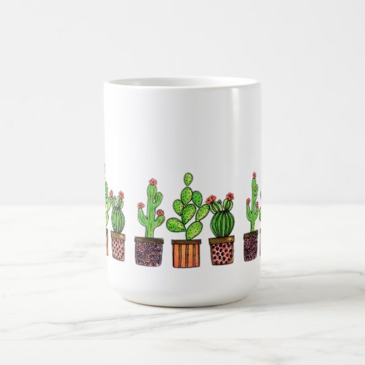 Cactus Waterverf in potten Magische Mok (Midden)