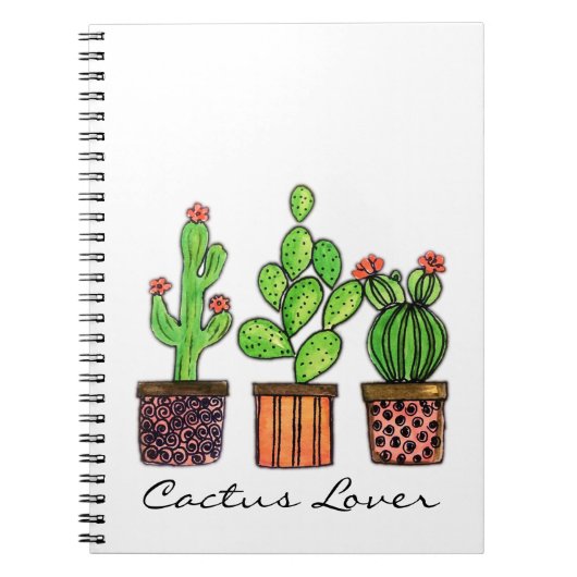 Cactus Waterverf in potten Notitieboek (Voorkant)