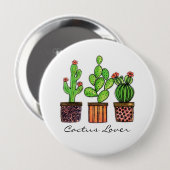 Cactus Waterverf in potten Ronde Button 4,0 Cm (Voorkant /achterkant)