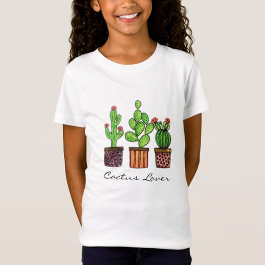 Cactus Waterverf in potten T-shirt (Voorkant)