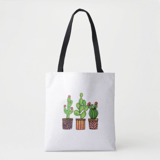 Cactus Waterverf in potten Tote Bag (Voorkant)