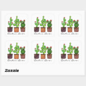 Cactus Waterverf in potten Vierkante Sticker (Vel)