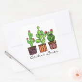 Cactus Waterverf in potten Vierkante Sticker (Envelop)