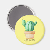 Cactus Waterverf Kunst - Plant Lovers T-shirt Magneet (Voorkant / Achterkant)