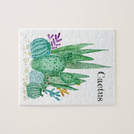 Cactus, waterverf legpuzzel (Horizontaal)