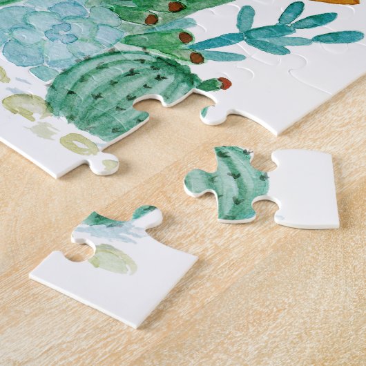 Cactus, waterverf legpuzzel (Zijkant)