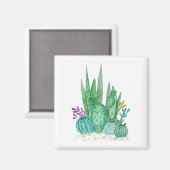 Cactus, waterverf magneet (Voorkant / Achterkant)