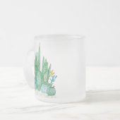 Cactus, waterverf matglas koffiemok (Voorkant links)