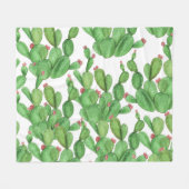 Cactus Waterverf: naadloze patroonachtergrond Fleece Deken (Voorkant (Horizontaal))