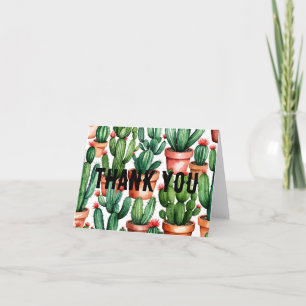 Cactus waterverf Opgevouwen Dank u kaart