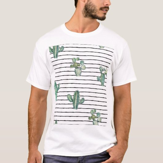 Cactus Waterverf: pentekening. T-shirt (Voorkant)