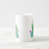 Cactus, waterverf porselein kop (Voorkant)