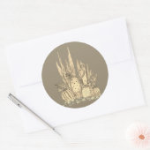 Cactus, waterverf ronde sticker (Envelop)