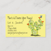 Cactus Waterverf Rood Hart Bloemen Gele Woestijn Visitekaartje (Achterkant)