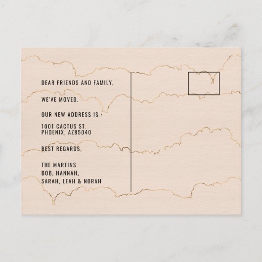 Cactus Waterverf Roze Bewegende Aankondiging (Achterkant)