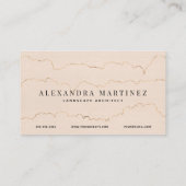 Cactus Waterverf roze en goud Visitekaartje (Achterkant)