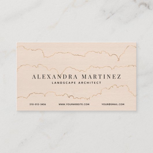 Cactus Waterverf roze en goud Visitekaartje (Achterkant)