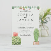 Cactus Waterverf Sage Garden Desert Green Wedding Kaart (Staand voorkant)