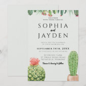 Cactus Waterverf Sage Garden Desert Green Wedding Kaart (Voorkant / Achterkant)